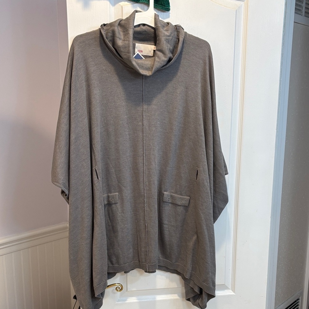 NWT  Charcoal Turtleneck Poncho